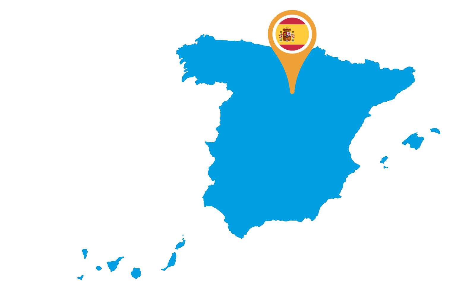 Plattegrond in het blauw van Spanje
