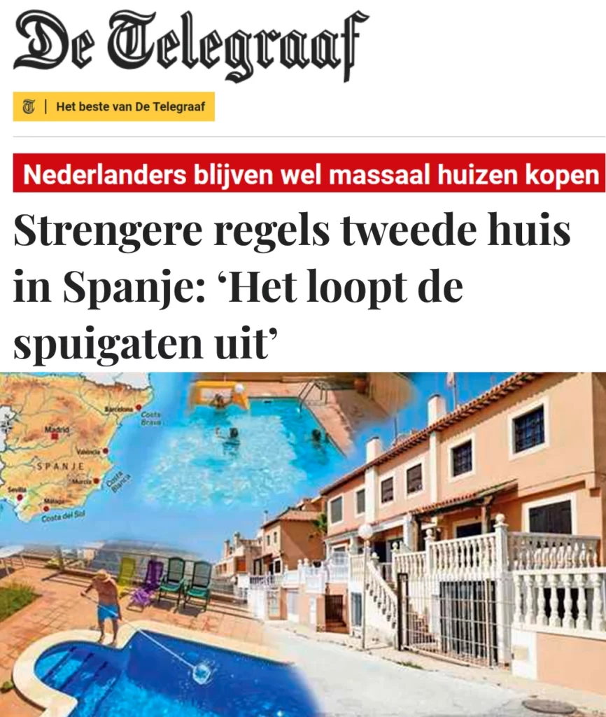 De Telegraaf - 29/09/2024 - Strengere regels tweede huis in Spanje