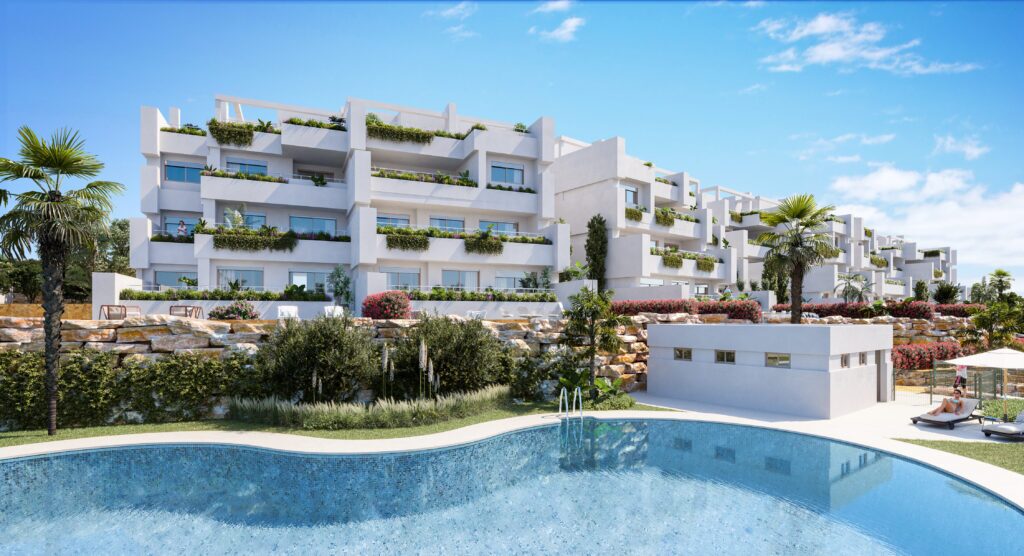 27621 Luxe-appartement met zee-en golfzicht in trendy Estepona