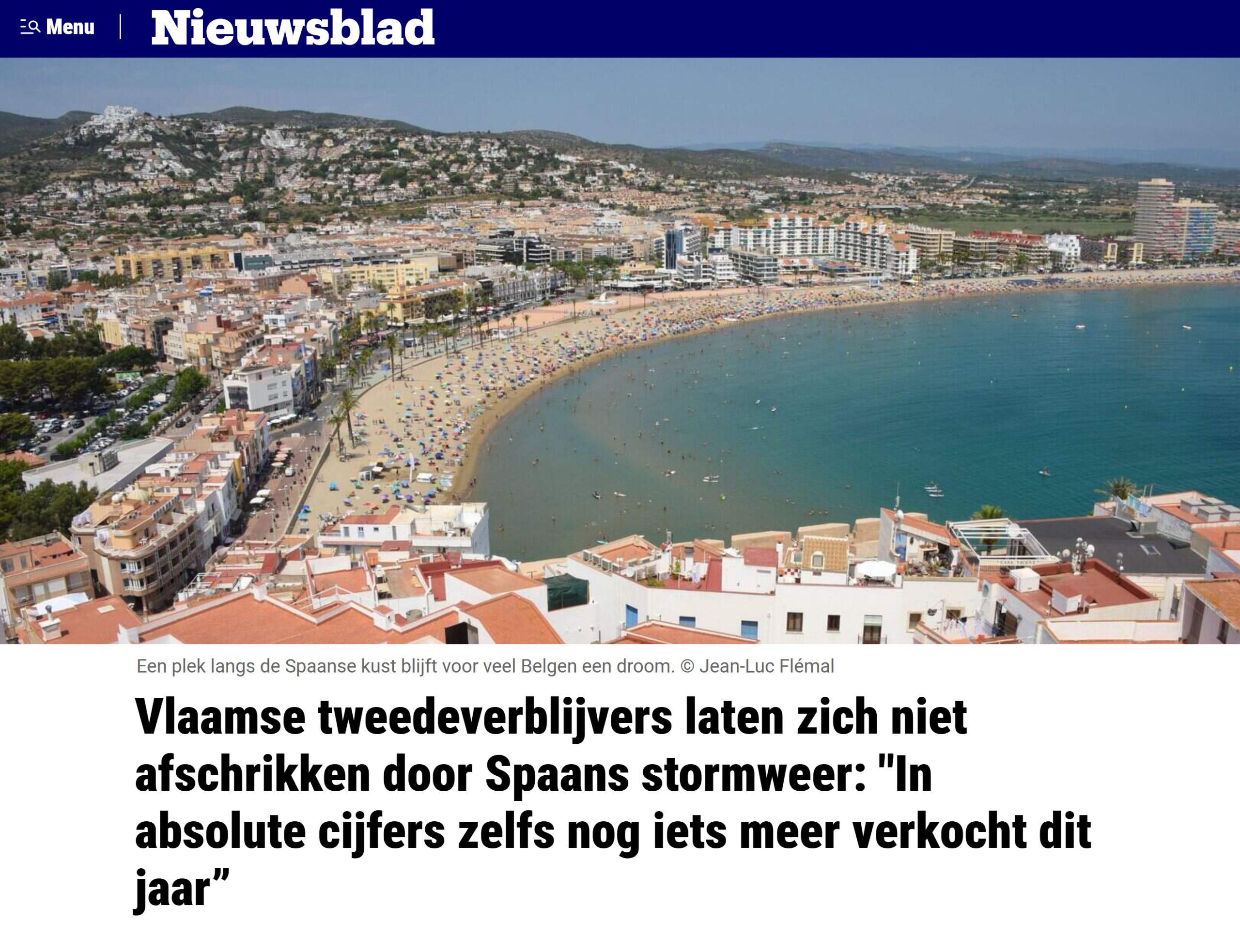 Nieuwsblad 21-10-2026 - Vlaamse tweedeverblijvers laten zich niet afschrikken door Spaans noodweer